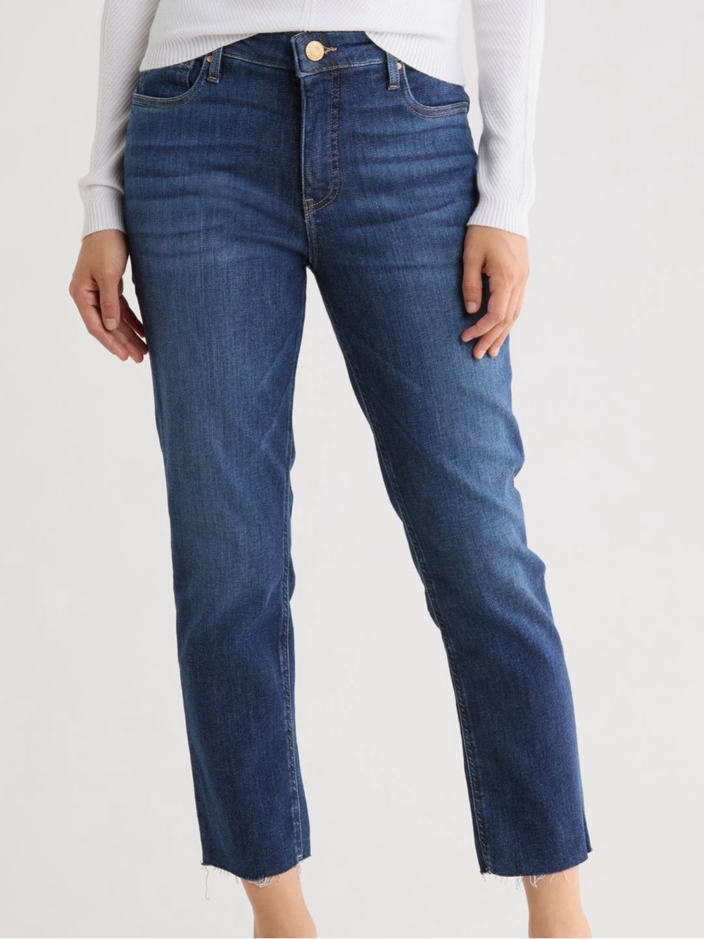 Kut from the Kloth Rachael Fab Ab Mom Jean 12 Dark Blue Cropped Straight Jeans